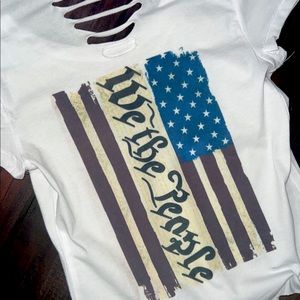 “We the people” distressed patriotic women’s t-shirt